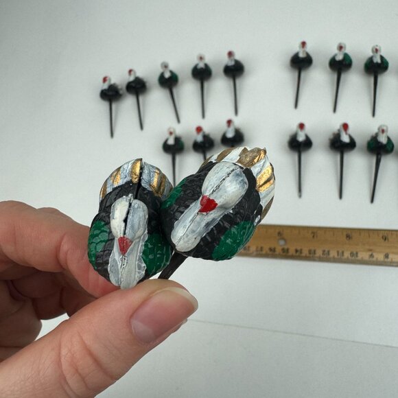 Vintage Thanksgiving Fall Autumn Plastic Turkey Cupcake Cake Toppers Hollow READ - Picture 15 of 15